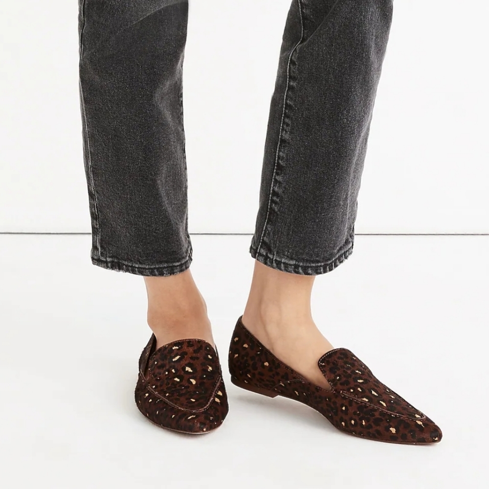 Madewell The Frances Skimmer In Painted Leopard Calf Hair Loafers - Picture 2 of 8